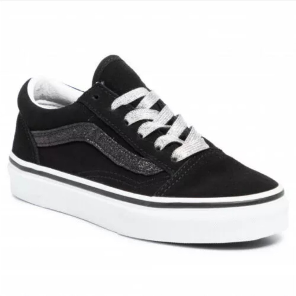 Vans Old Skool Youth Kid's Black Glitter Side Strip | NEW in BOX!!🖤
